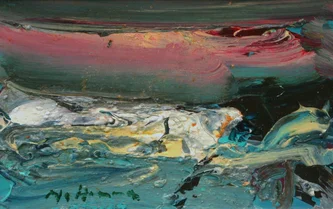 Scottish Artist Nael Hanna - Night walk with my dog, Carnoustie, Scotland